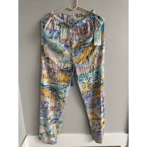 True Destinations Women's Wide Leg Pants Size XS Tropical Beach Resort Vacation
